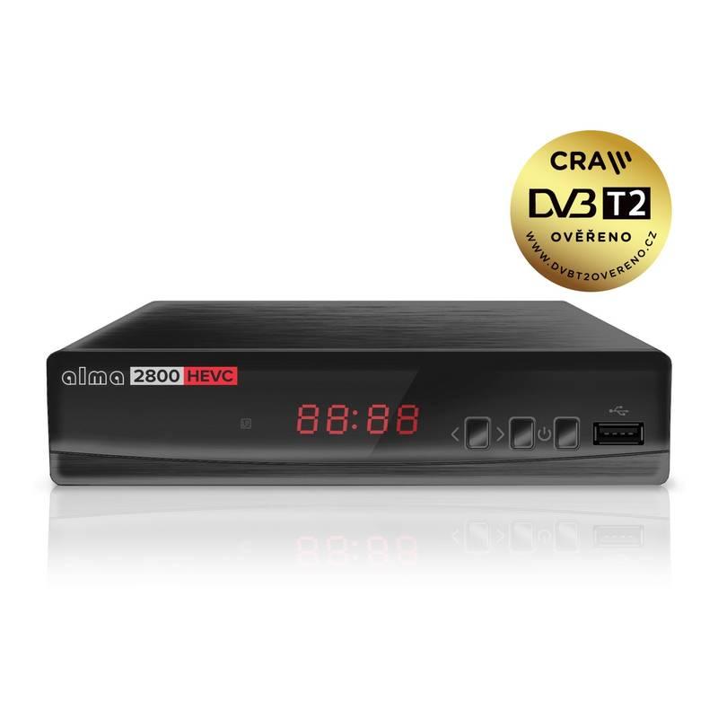 Set-top box ALMA 2800 s DVB-T2 s HEVC černý, Set-top, box, ALMA, 2800, s, DVB-T2, s, HEVC, černý