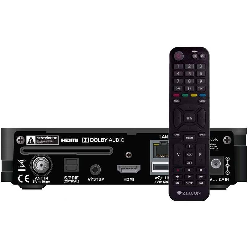 Set-top box Zircon AIR T2 s HbbTV černý