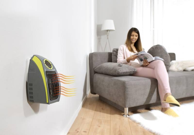 Teplovzdušný ventilátor Rovus Handy heater šedý zelený