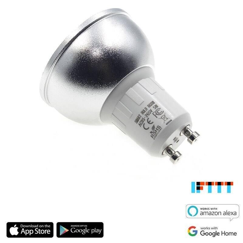 Chytrá žárovka iQtech SmartLife GU10, Wi-Fi, 5W, barevná