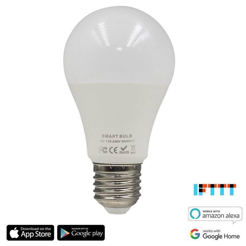 Chytrá žárovka iQtech SmartLife WB011, Wi-Fi, E27, 9 W, bílá