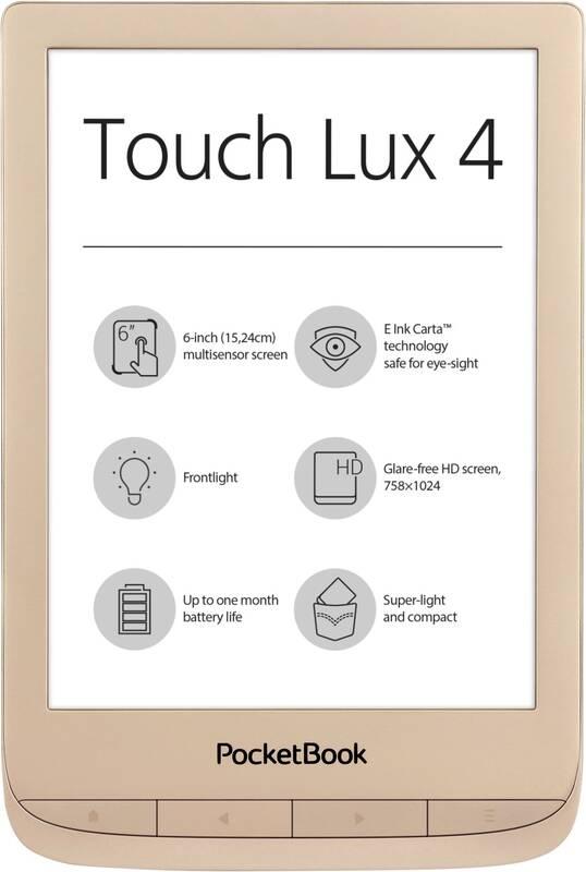 Čtečka e-knih Pocket Book 627 Touch Lux 4 Limitovaná edice s obalem zlatá, Čtečka, e-knih, Pocket, Book, 627, Touch, Lux, 4, Limitovaná, edice, s, obalem, zlatá
