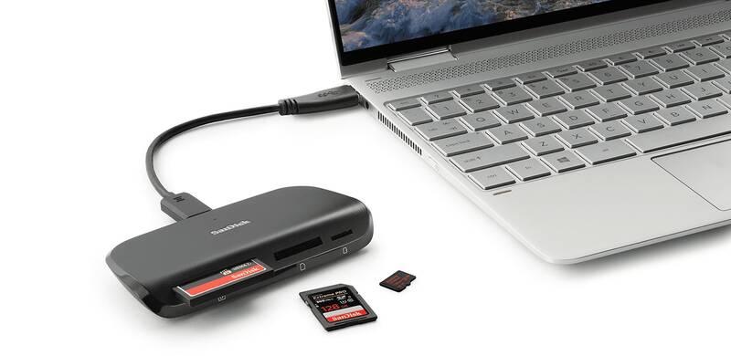 Čtečka paměťových karet Sandisk ImageMate Pro USB 3.0, SD, CF, Micro SD černá