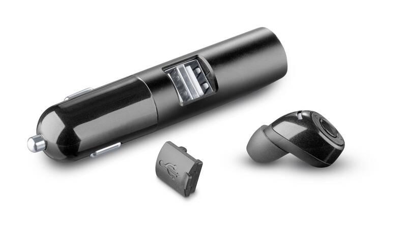 Handsfree CellularLine Mini se základnou, 2x USB černé