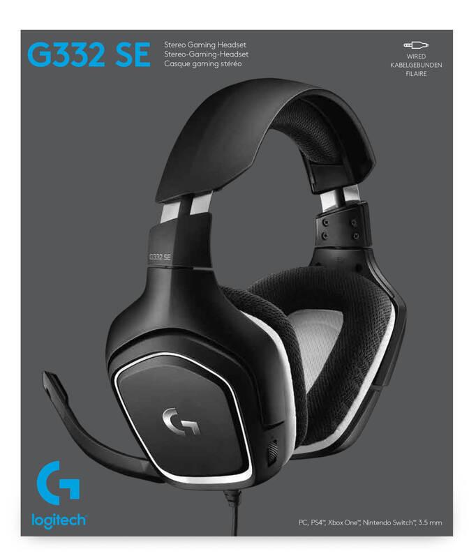 Headset Logitech Gaming G332 SE černý bílý, Headset, Logitech, Gaming, G332, SE, černý, bílý