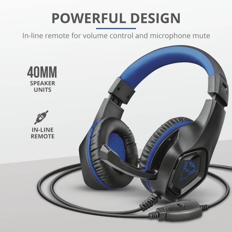 Headset Trust GXT 404B Rana pro PS4 černý modrý