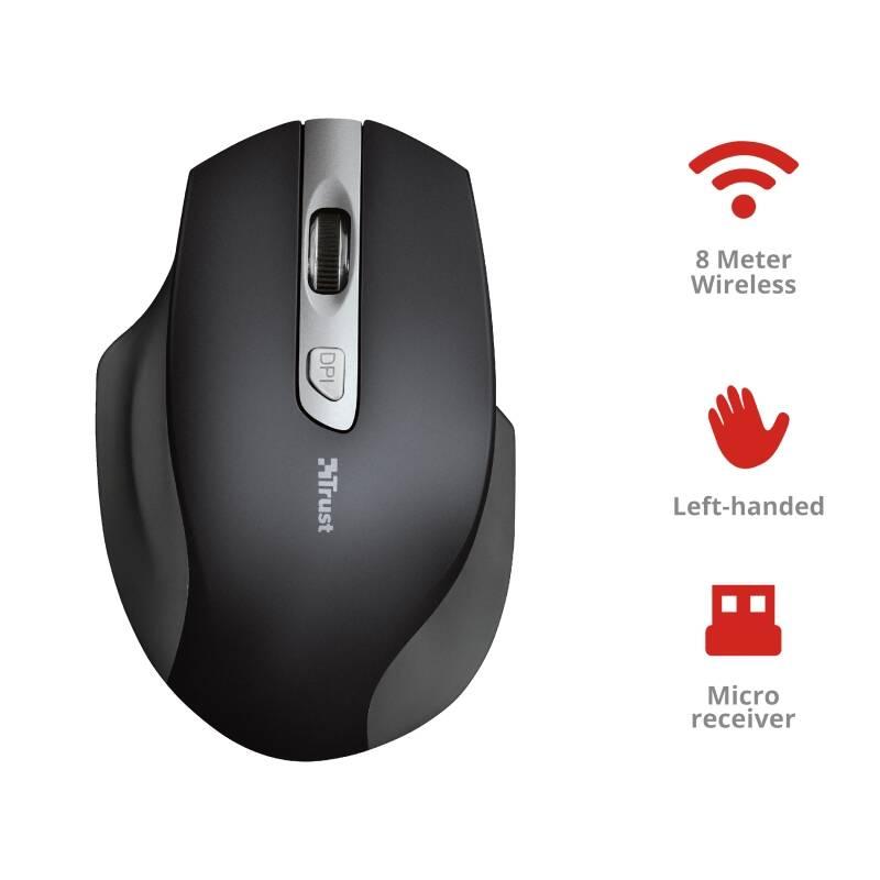 Myš Trust pro leváky Lagau Left-handed černá