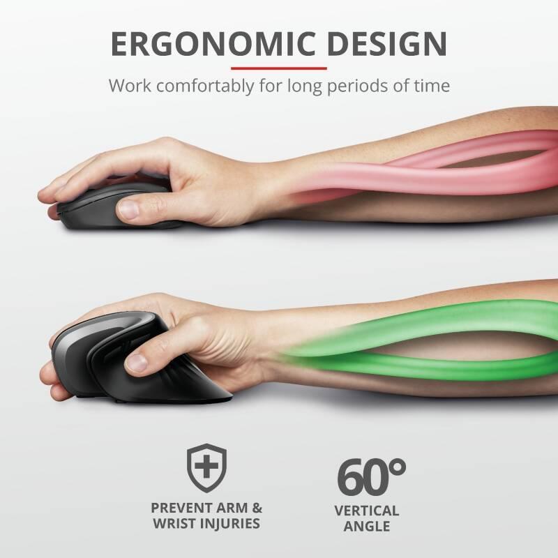 Myš Trust vertikální Verro Ergonomic černá
