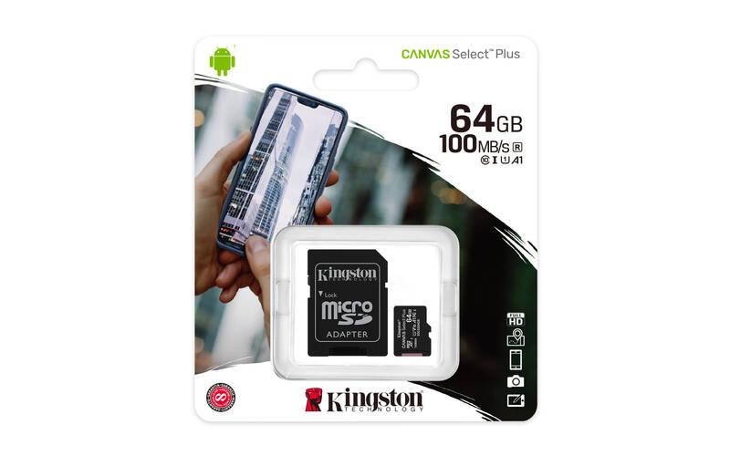 Paměťová karta Kingston Canvas Select Plus MicroSDXC 64GB UHS-I U1 adapter