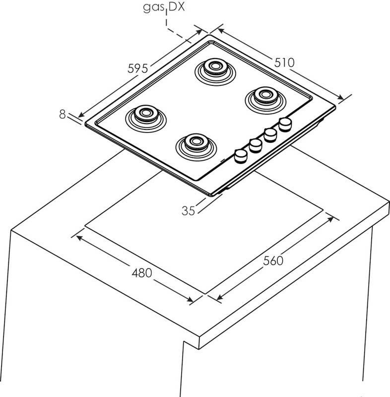Plynová varná deska Candy Rustikal CHW6BR4WGTWA