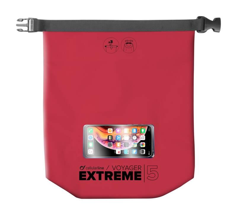 Pouzdro na mobil sportovní CellularLine Voyager Extreme, vodotěsné červené
