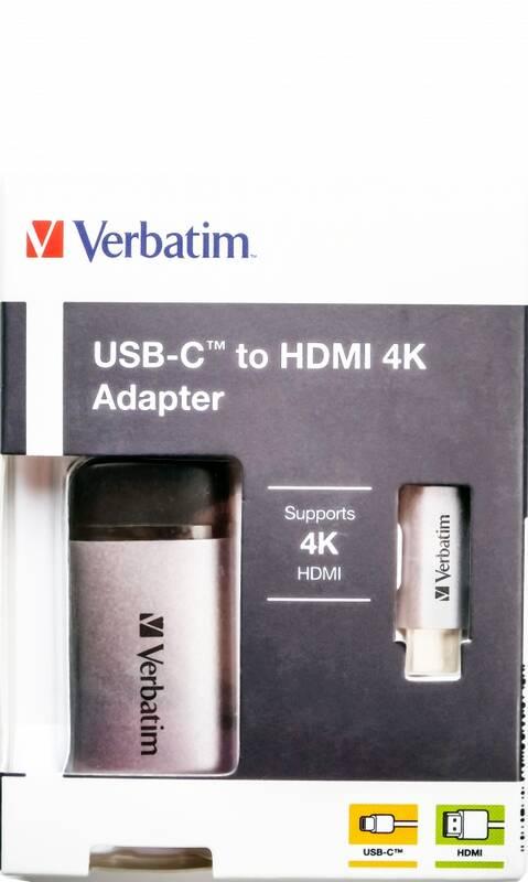 Redukce Verbatim USB-C HDMI 4K šedá, Redukce, Verbatim, USB-C, HDMI, 4K, šedá