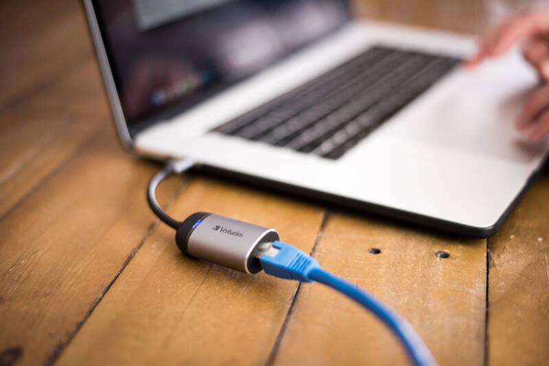 Redukce Verbatim USB-C RJ45 šedá
