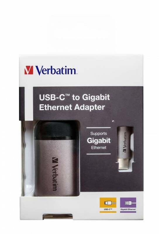 Redukce Verbatim USB-C RJ45 šedá, Redukce, Verbatim, USB-C, RJ45, šedá