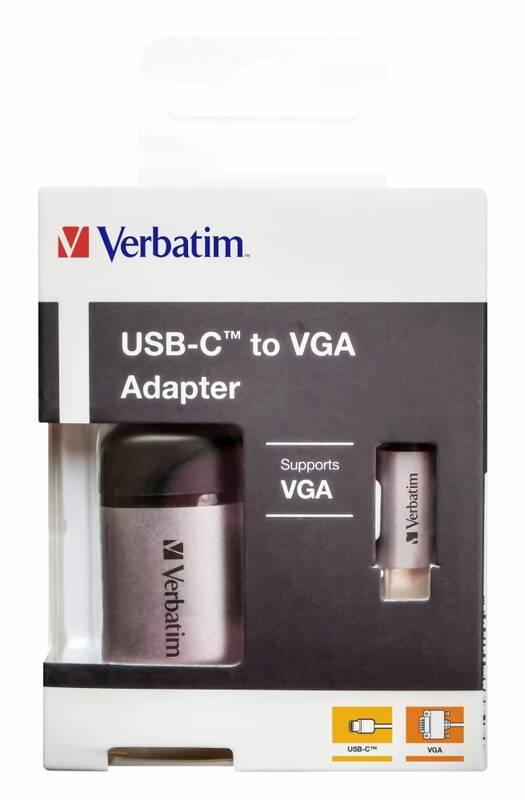 Redukce Verbatim USB-C VGA šedá, Redukce, Verbatim, USB-C, VGA, šedá