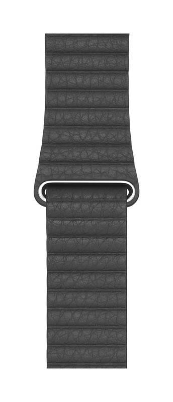 Řemínek Apple 44mm Black Leather Loop - Medium