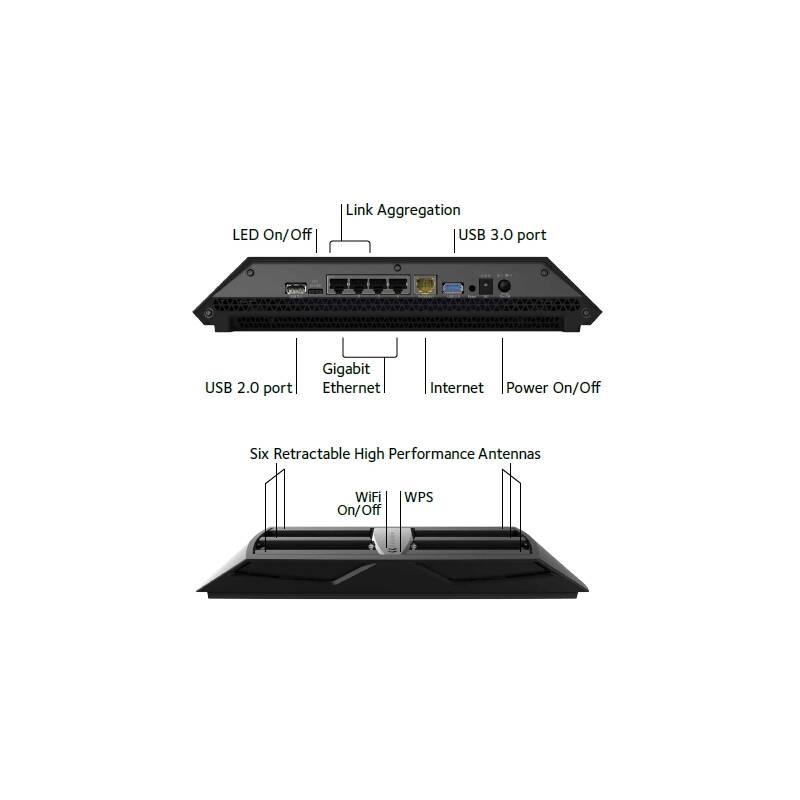 Router NETGEAR Nighthawk X6S černý, Router, NETGEAR, Nighthawk, X6S, černý