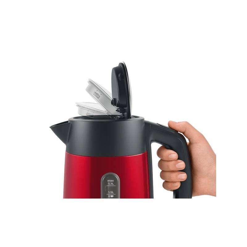 Rychlovarná konvice Bosch DesignLine TWK4P434 černá červená