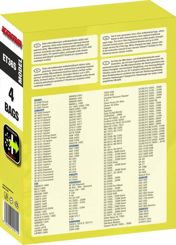 Sáčky do vysavače Koma ET36S AROMA COTTON