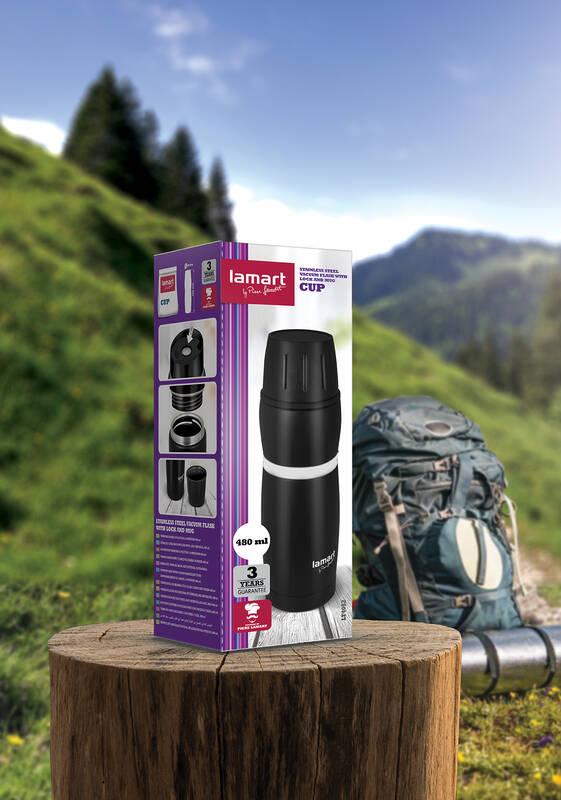 Termoska Lamart CUP 480 ml LT4052 černá bílá