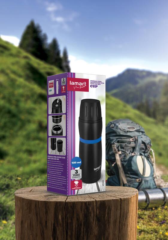 Termoska Lamart CUP 480 ml LT4053 černá modrá