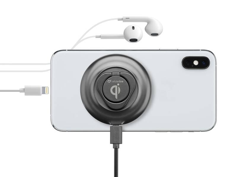 Bezdrátová nabíječka CellularLine Octopus s přísavkami, max.10W černá