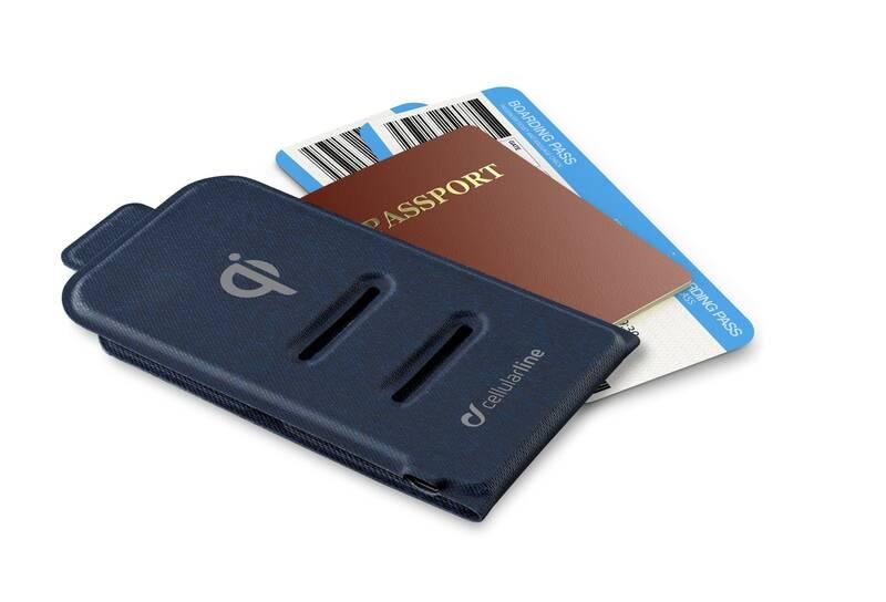 Bezdrátová nabíječka CellularLine Wireless Passport, skládací, 10W modrá