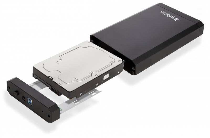 Box na HDD Verbatim pro 3,5" HDD SATA, USB 3.0 černý