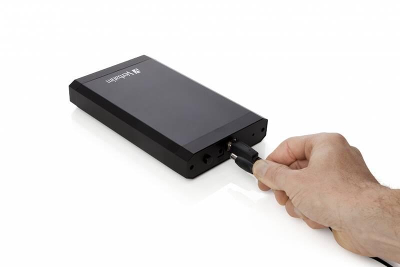 Box na HDD Verbatim pro 3,5" HDD SATA, USB 3.0 černý