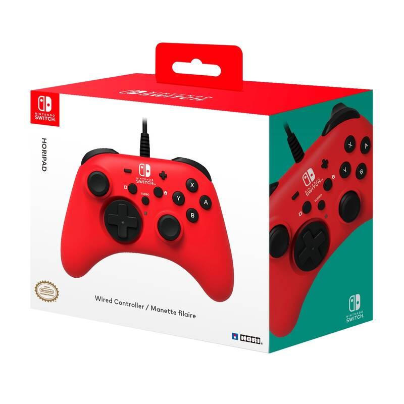 Gamepad HORI Wired Controller HORIPAD pro Nintendo Switch červený