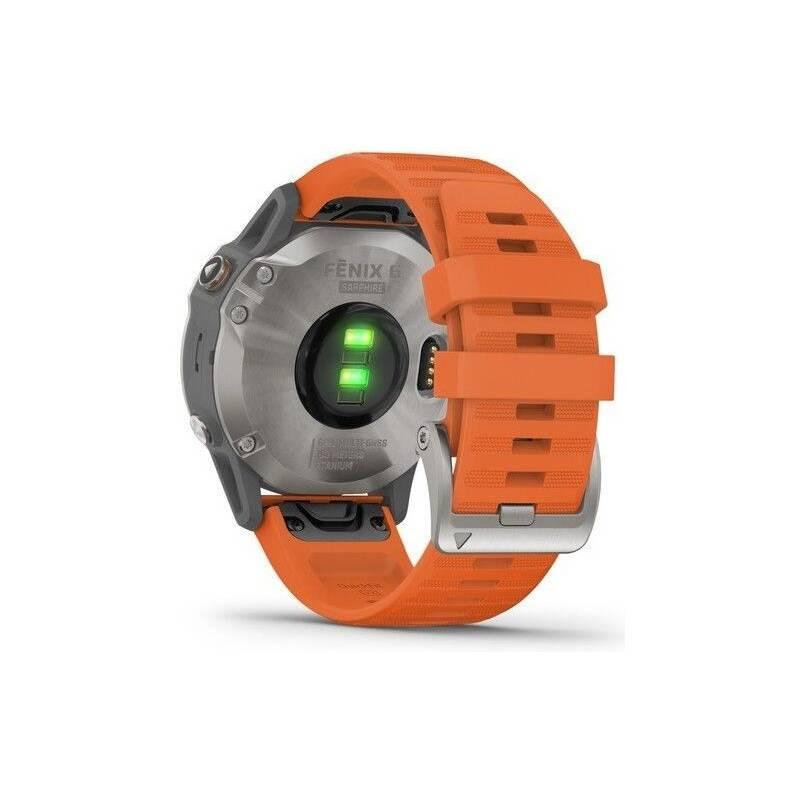 GPS hodinky Garmin fenix6 PRO Sapphire oranžové titanium