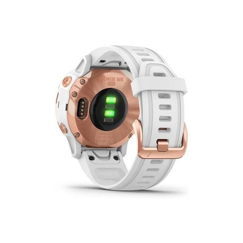 GPS hodinky Garmin fenix6S PRO Glass - rosegold bílé