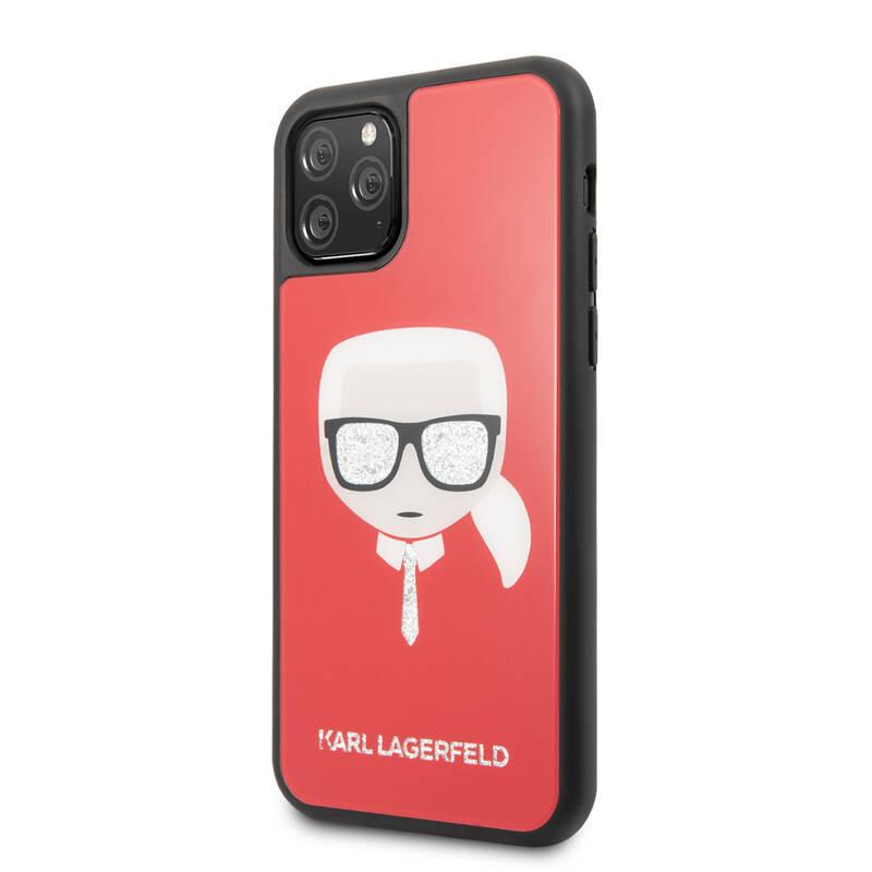 Kryt na mobil Karl Lagerfeld Dle Layers Glitter pro Apple iPhone 11 Pro červený