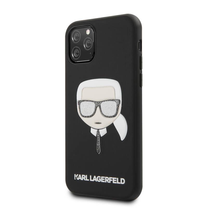 Kryt na mobil Karl Lagerfeld Embossed Glitter pro Apple iPhone 11 černý