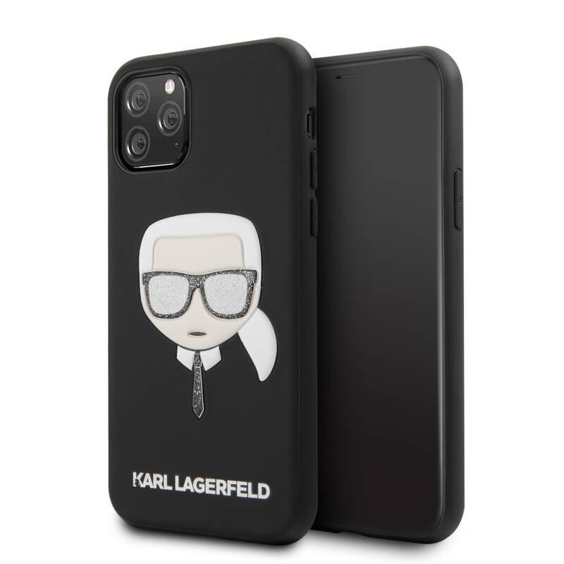 Kryt na mobil Karl Lagerfeld Embossed Glitter pro Apple iPhone 11 černý