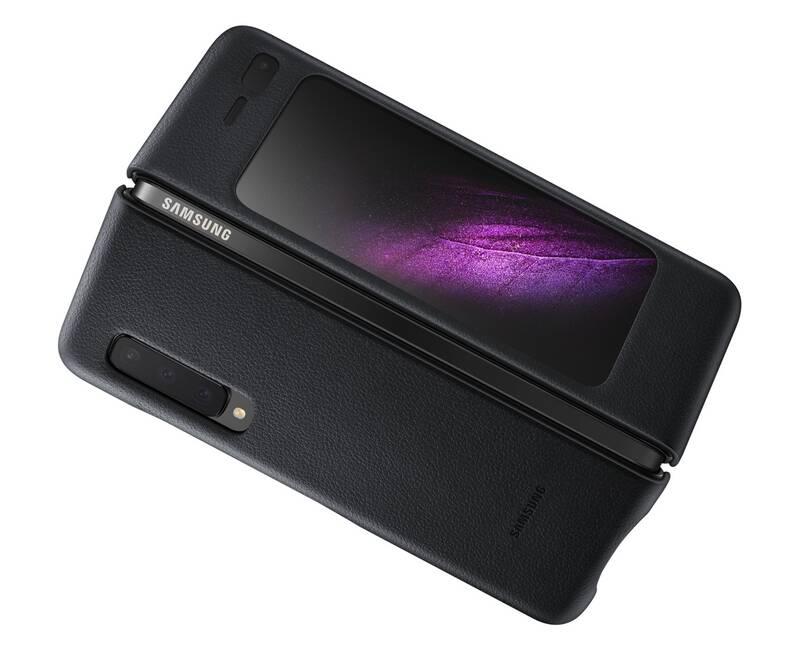 Kryt na mobil Samsung Leather Cover pro Galaxy Fold černý