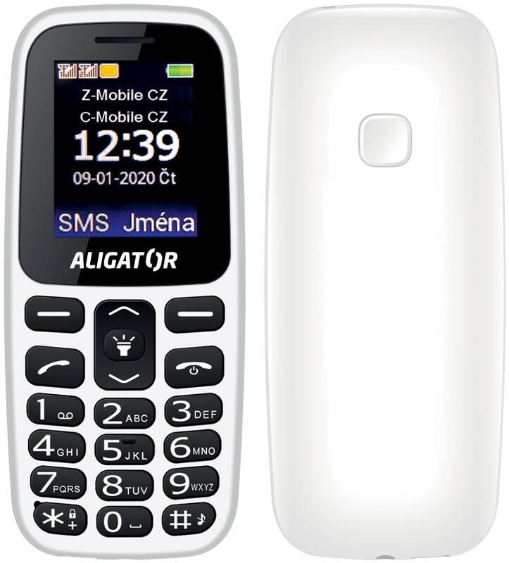 Mobilní telefon Aligator A220 Senior Dual SIM bílý, Mobilní, telefon, Aligator, A220, Senior, Dual, SIM, bílý