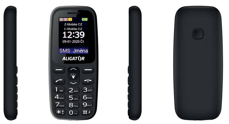 Mobilní telefon Aligator A220 Senior Dual SIM černý, Mobilní, telefon, Aligator, A220, Senior, Dual, SIM, černý