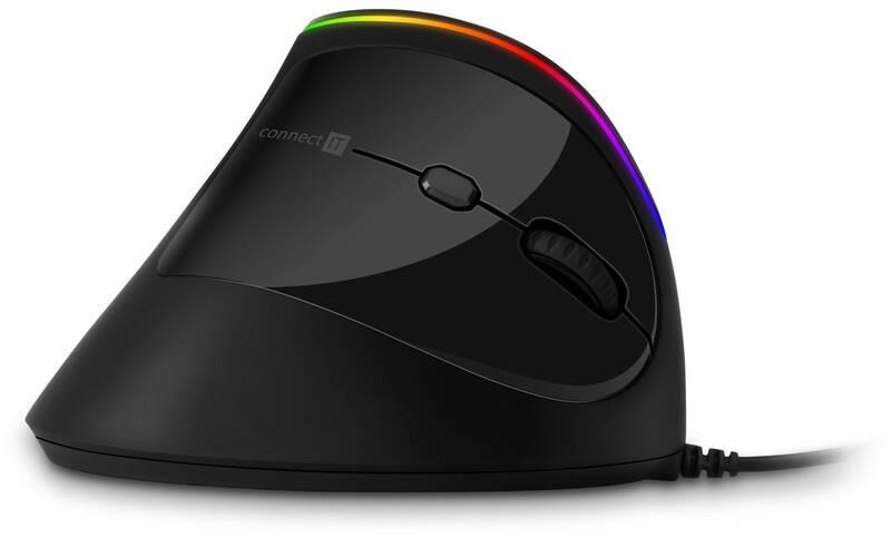 Myš Connect IT vertikální, ergonomická, herní černá