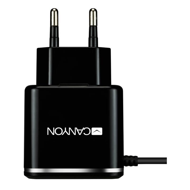 Nabíječka do sítě Canyon 1x USB, Micro USB kabel 1m černá