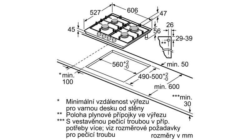 Plynová varná deska Bosch PRP6A6D70 černá