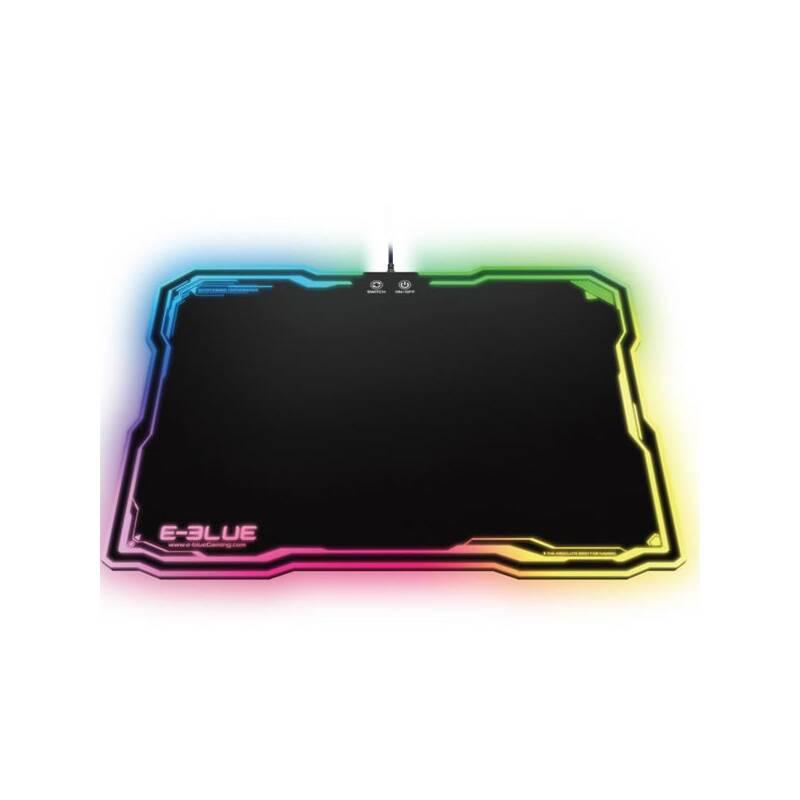 Podložka pod myš E-Blue RGB, 36,5 x 26,5 cm černá
