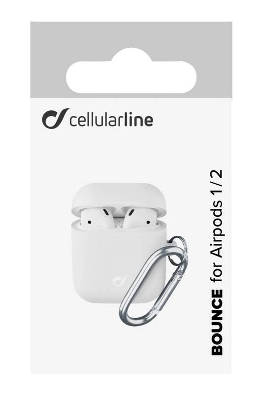Pouzdro CellularLine Bounce pro Apple AirPods bílé
