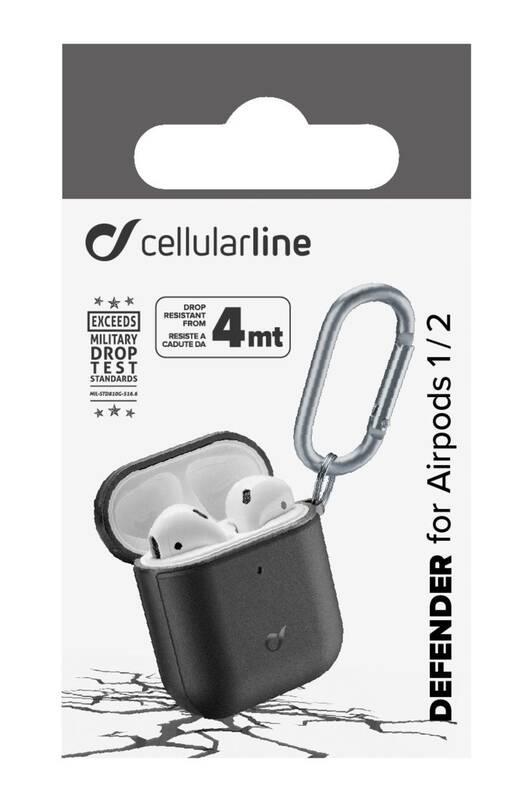 Pouzdro CellularLine Defender pro Apple AirPods černé