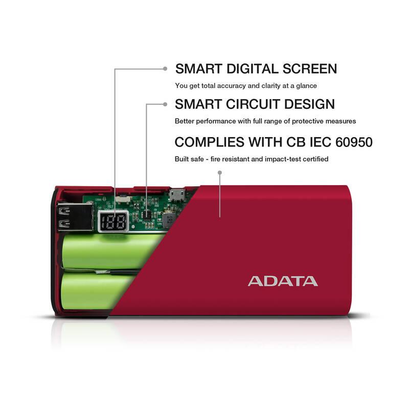 Powerbank ADATA P12500D 12500mAh červená