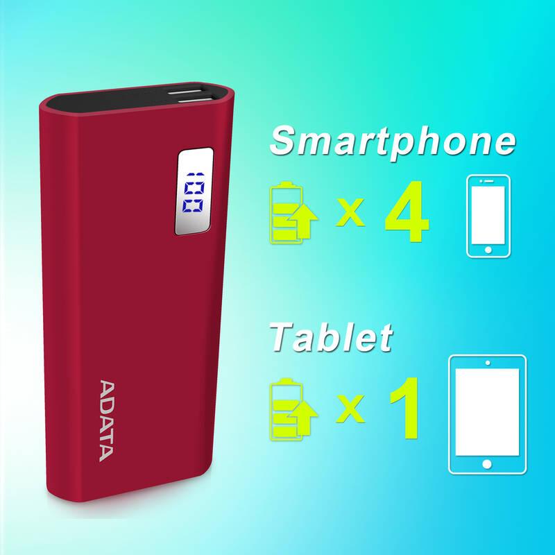 Powerbank ADATA P12500D 12500mAh červená
