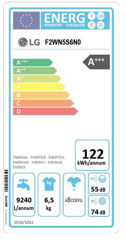 Pračka LG F2WN5S6N0 bílá