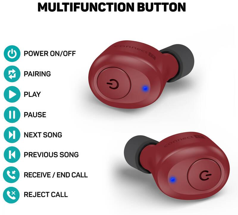Sluchátka Connect IT HYPER-BASS Ed. II červená