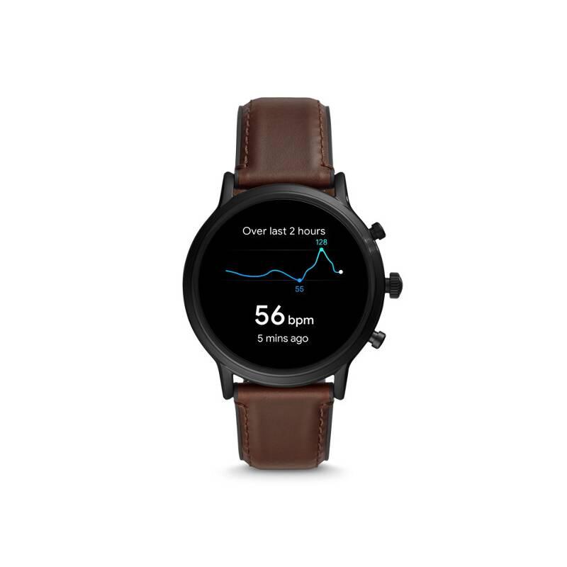 Chytré hodinky Fossil FTW4026 HR - Dark brown leather