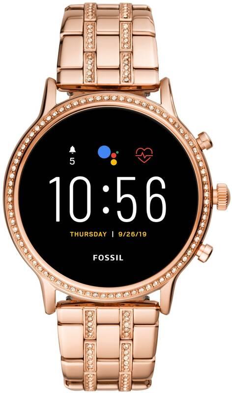 Chytré hodinky Fossil FTW6035 HR - Rose gold stainless steel